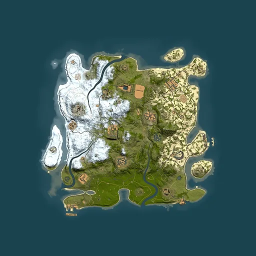 Rust map seed 960259897, 3650x3650m top-down preview