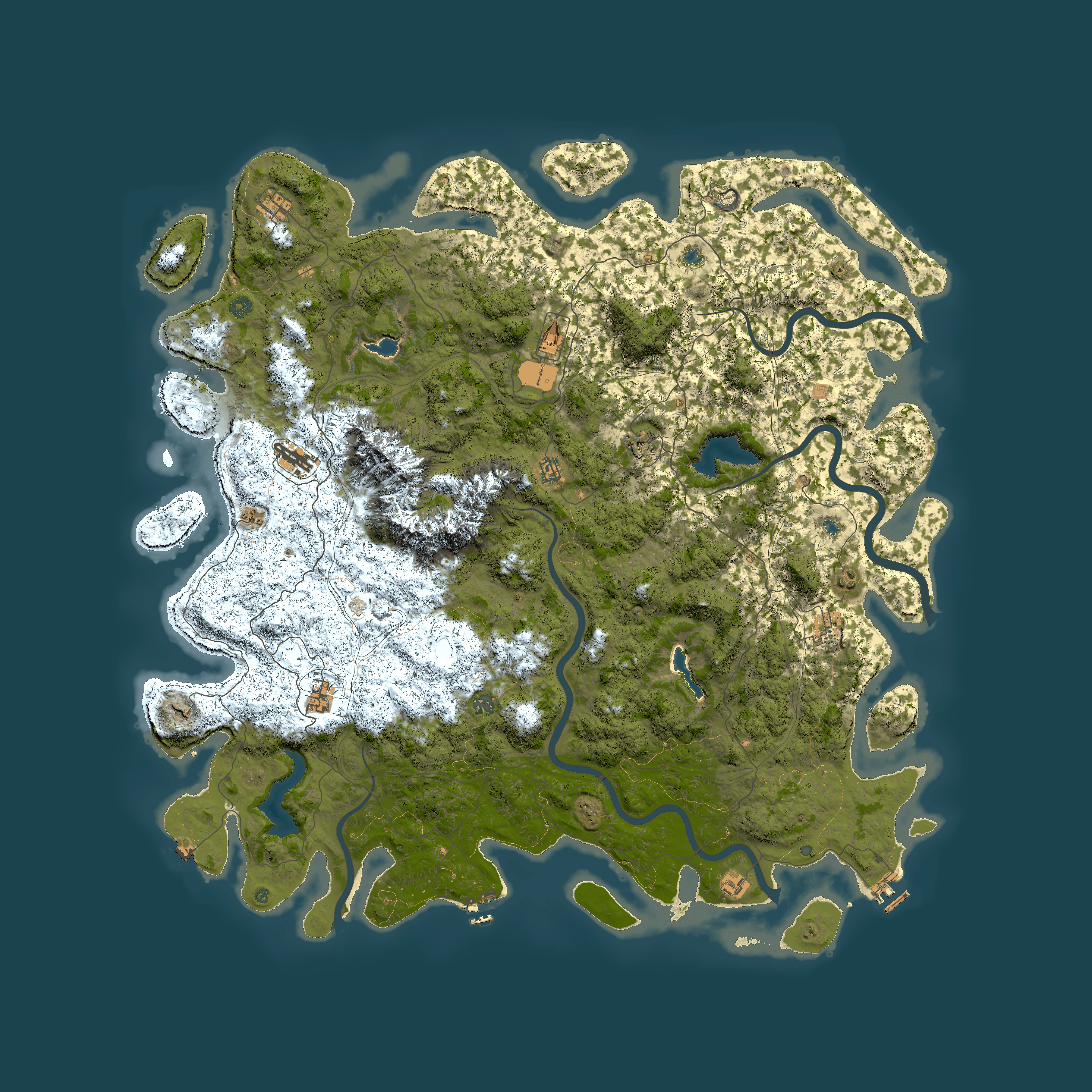 Full top-down render of Rust map seed 621173549, 6000x6000m