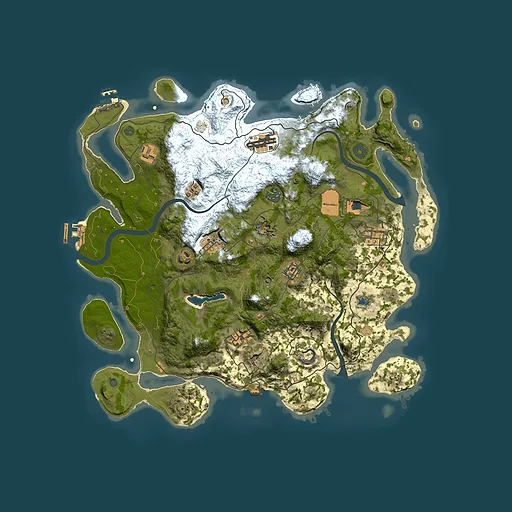 Rust map seed 92702376, 4000x4000m top-down preview
