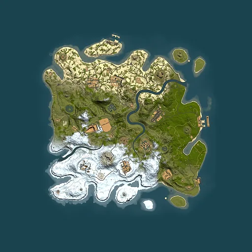 Rust map seed 1625044564, 3650x3650m top-down preview