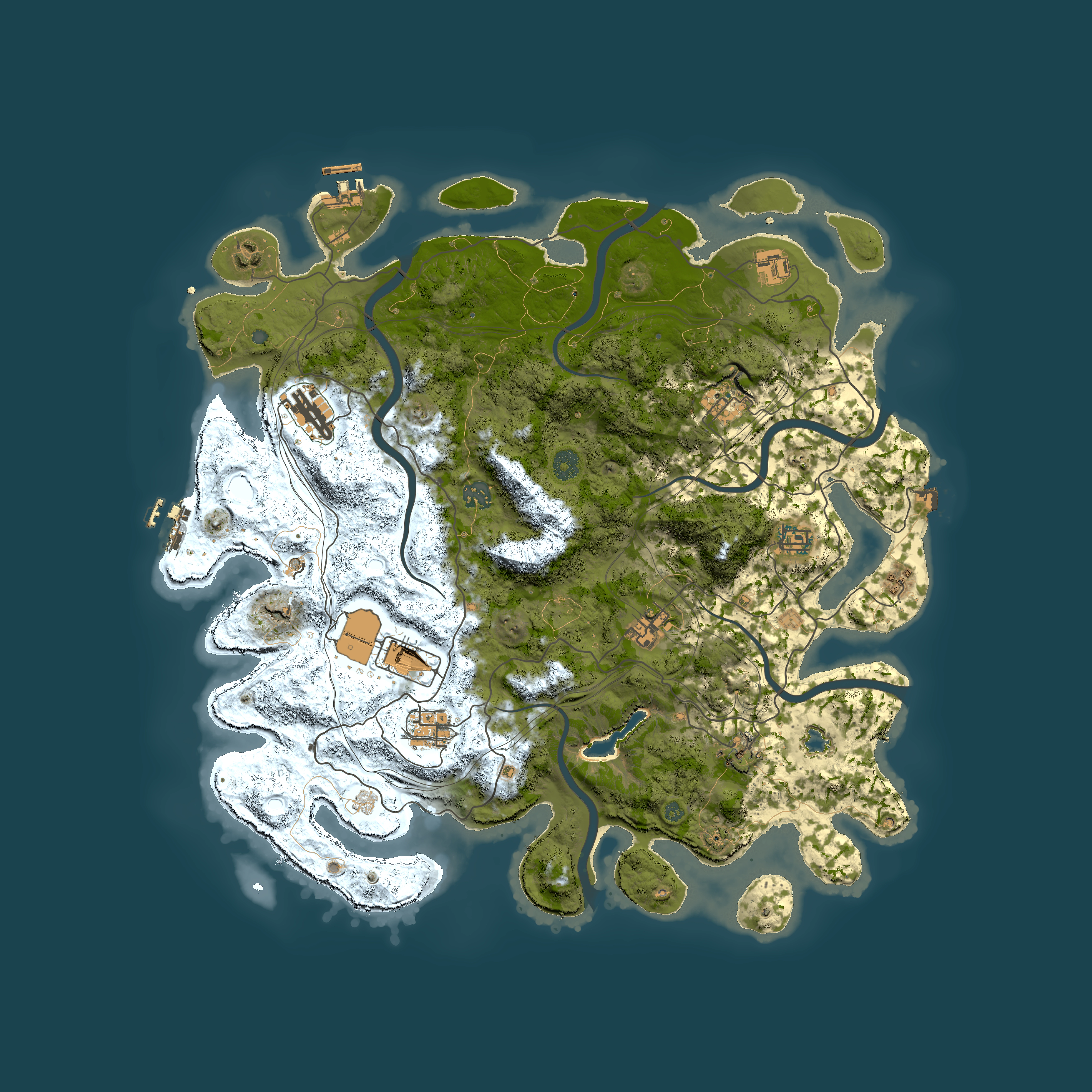 Full top-down render of Rust map seed 1168533084, 4350x4350m