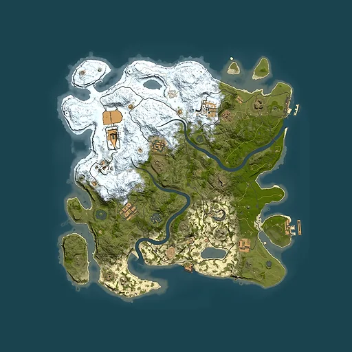 Rust map seed 28996832, 3700x3700m top-down preview