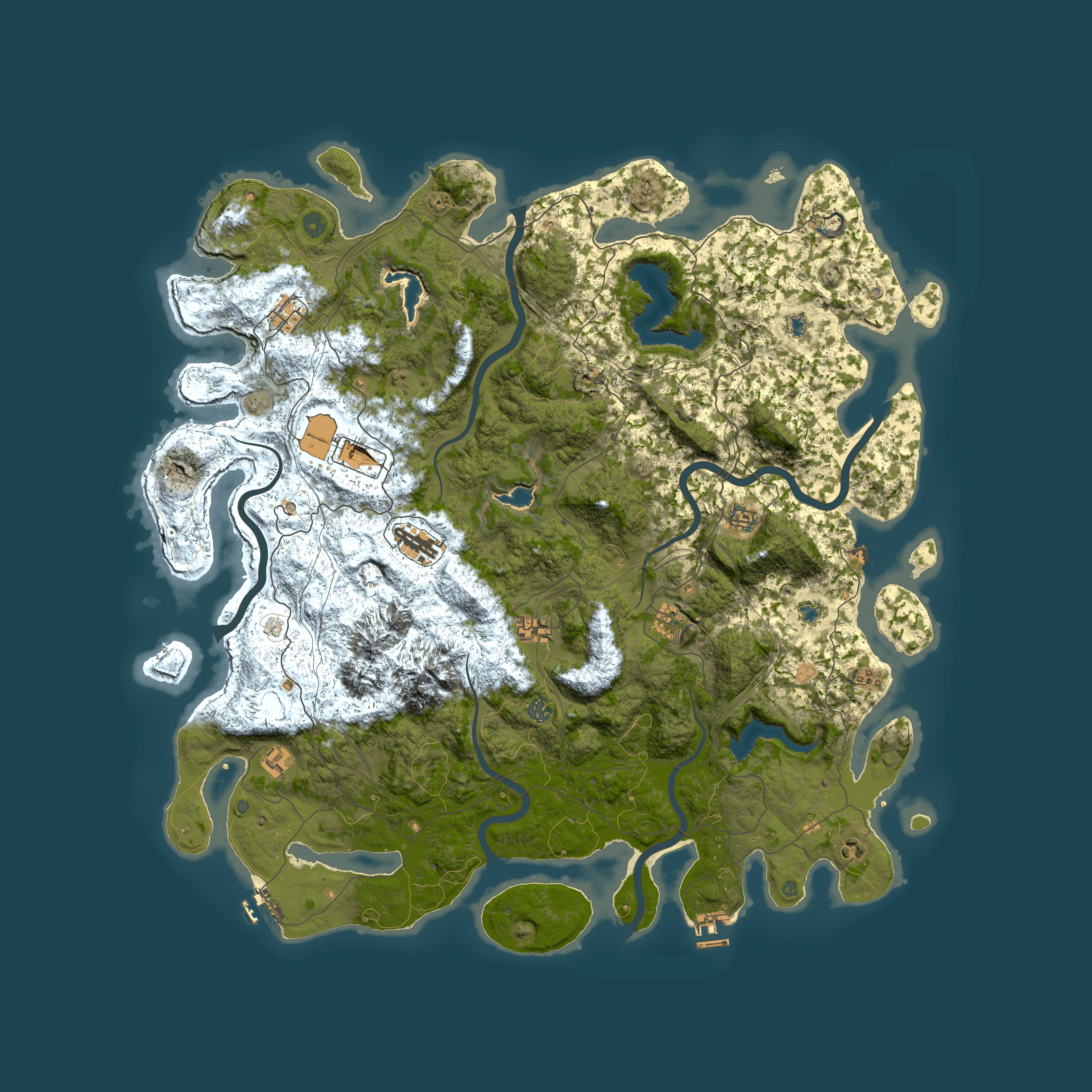 Full top-down render of Rust map seed 1564472180, 5400x5400m