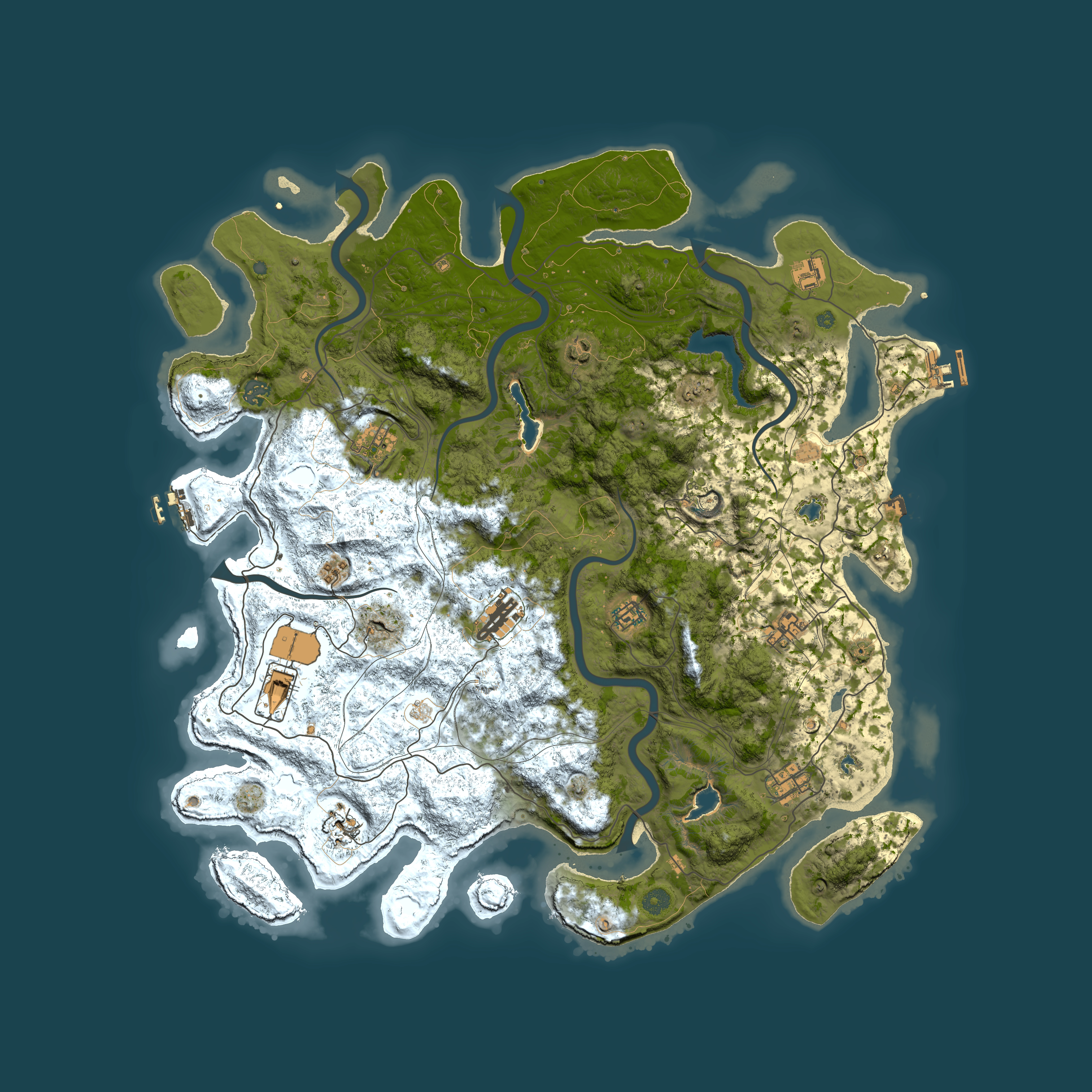 Full top-down render of Rust map seed 595299960, 4850x4850m