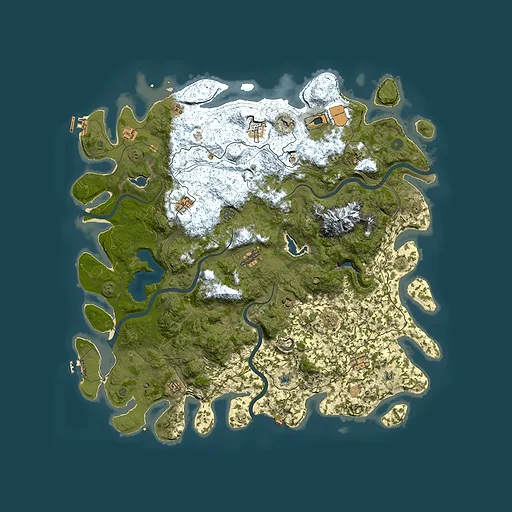 Rust map seed 28879809, 5200x5200m top-down preview