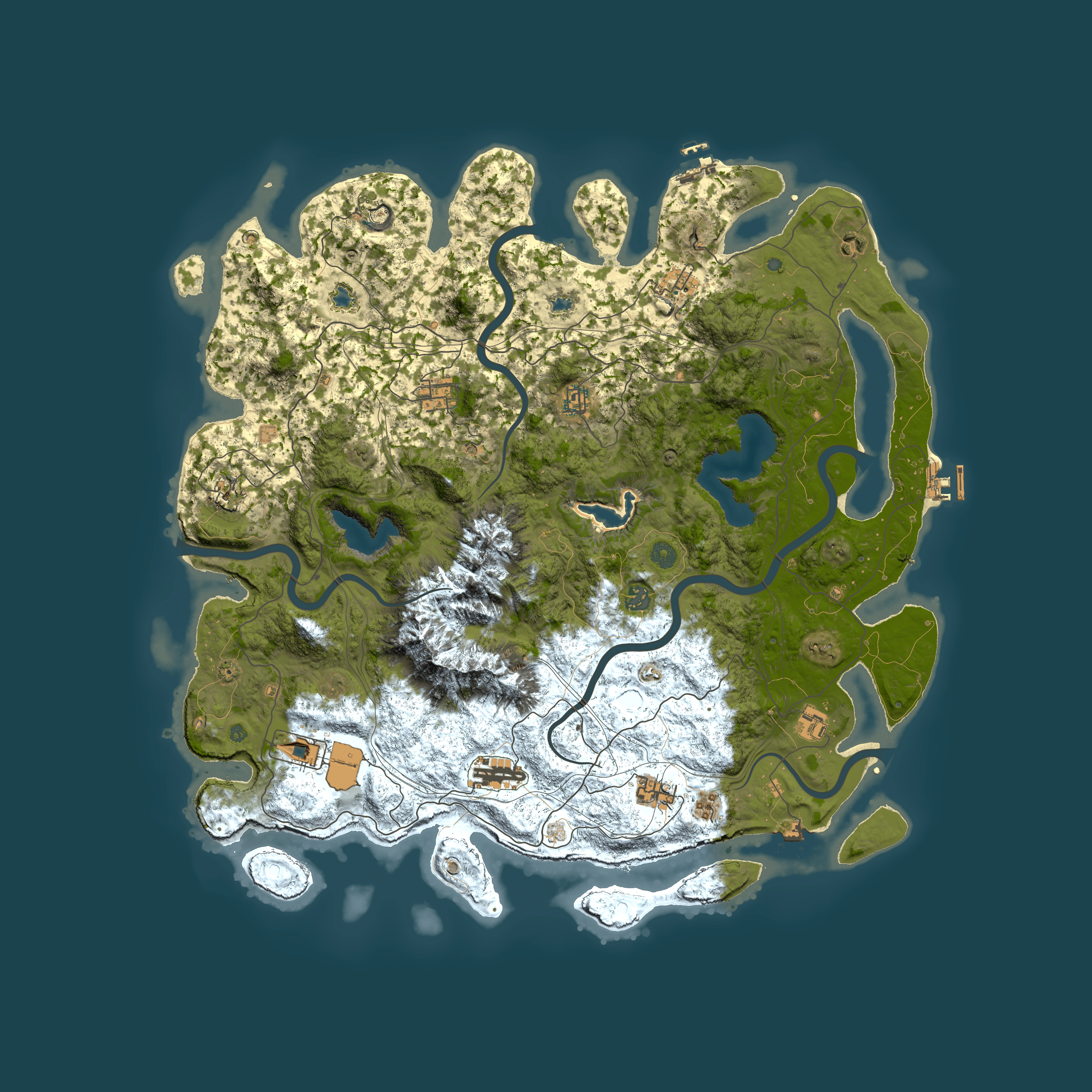 Full top-down render of Rust map seed 1591515152, 5000x5000m