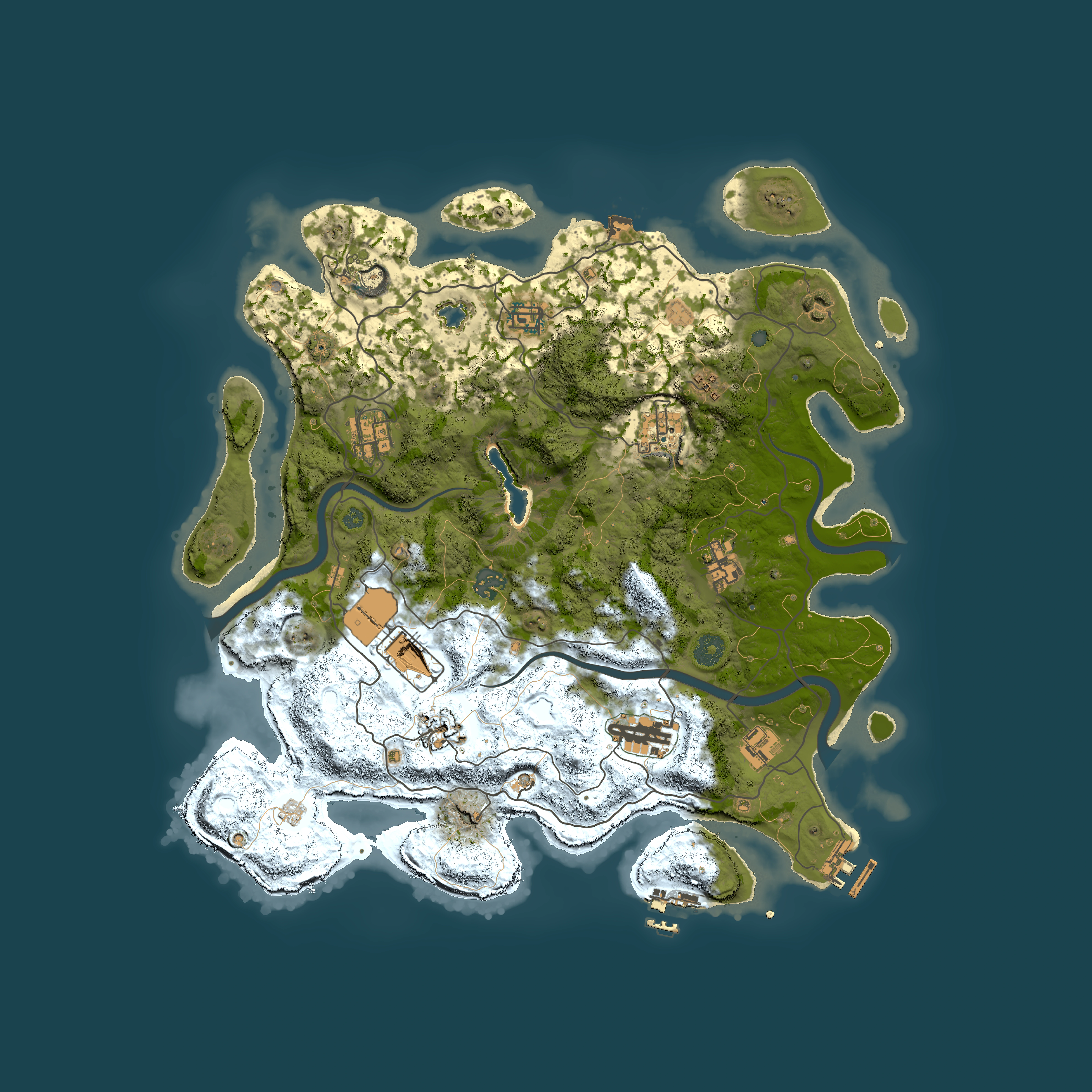 Full top-down render of Rust map seed 540060062, 4000x4000m