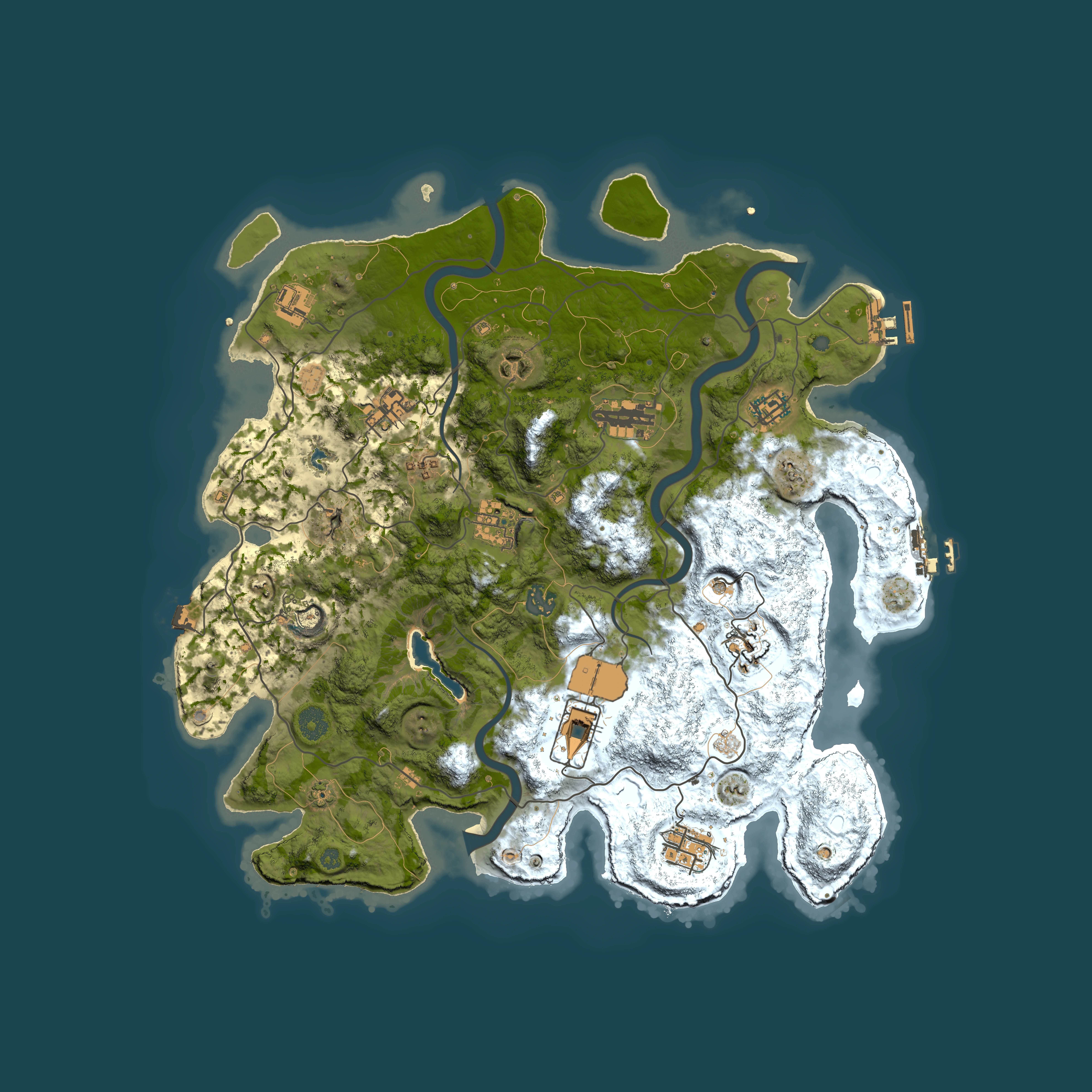 Full top-down render of Rust map seed 650990779, 4000x4000m