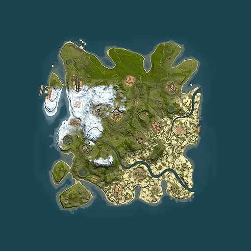 Rust map seed 0, 3500x3500m top-down preview