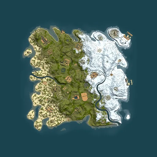 Rust map seed 0, 3800x3800m top-down preview