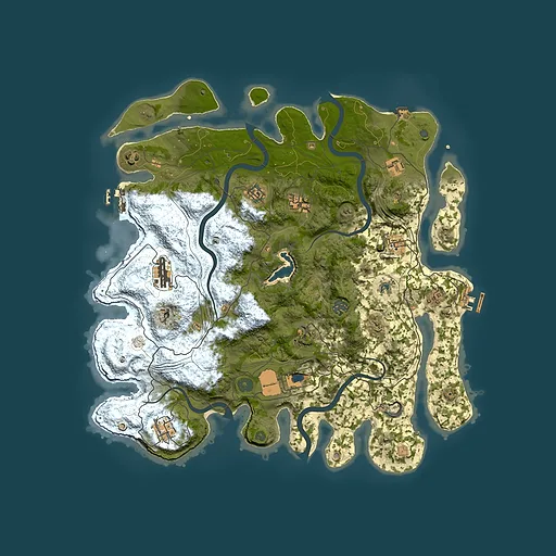 Rust map seed 0, 4250x4250m top-down preview
