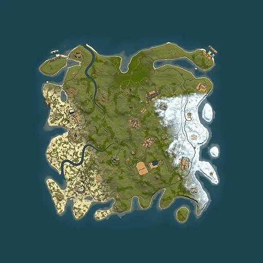 Rust map seed 1337, 4000x4000m top-down preview