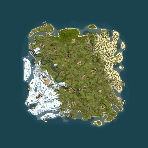 Rust map seed 1337, 5000x5000m top-down preview