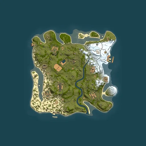Rust map seed 1337, 3350x3350m top-down preview