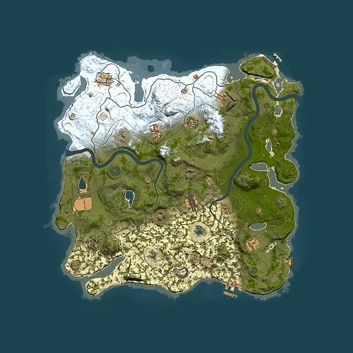 Rust map seed 646421875, 4000x4000m top-down preview