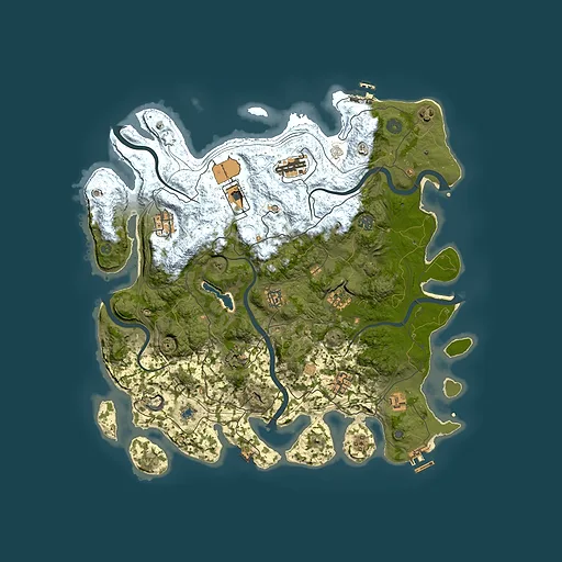 Rust map seed 0, 4250x4250m top-down preview