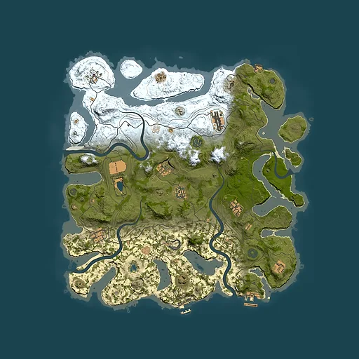 Rust map seed 1, 4200x4200m top-down preview