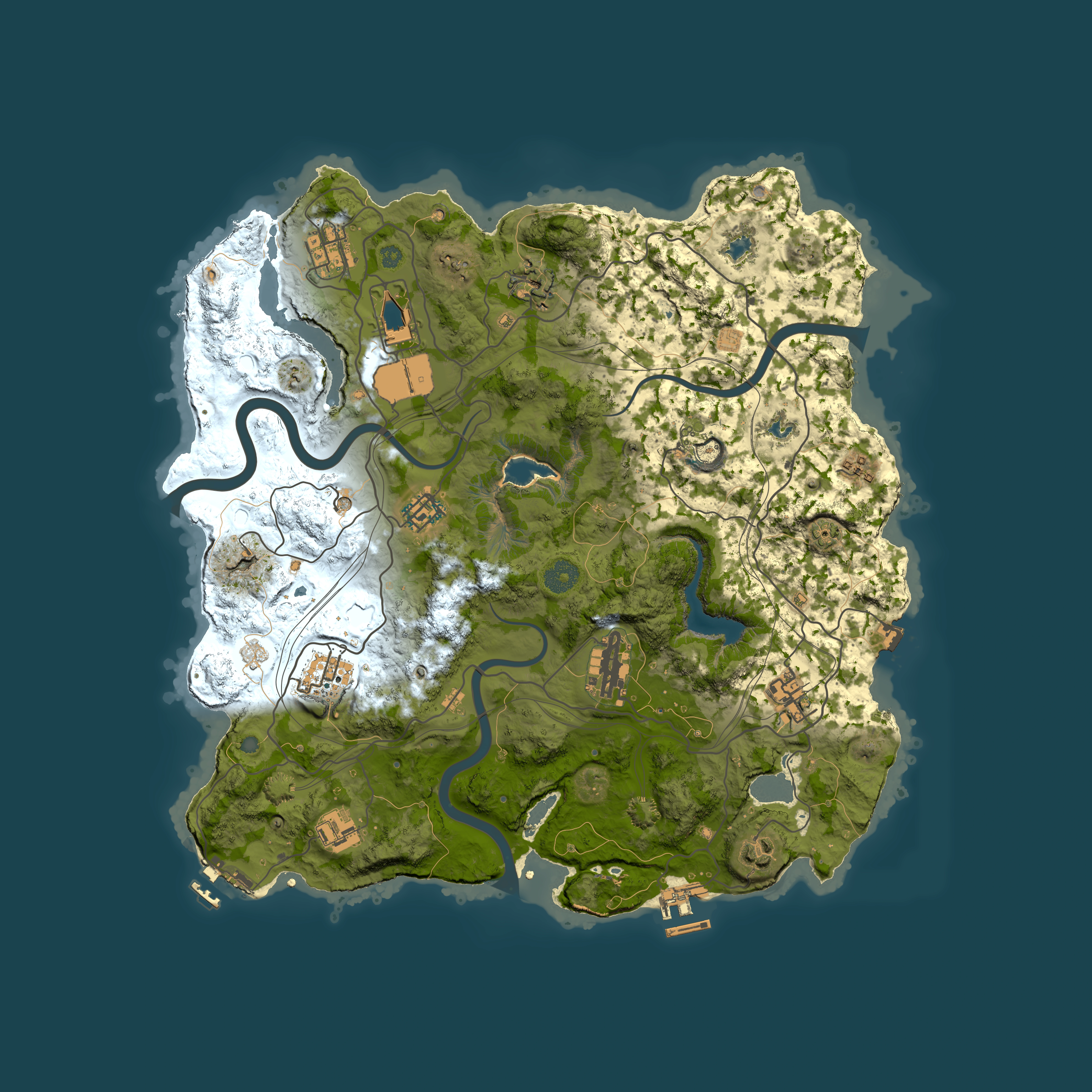 Full top-down render of Rust map seed 1631540419, 3750x3750m