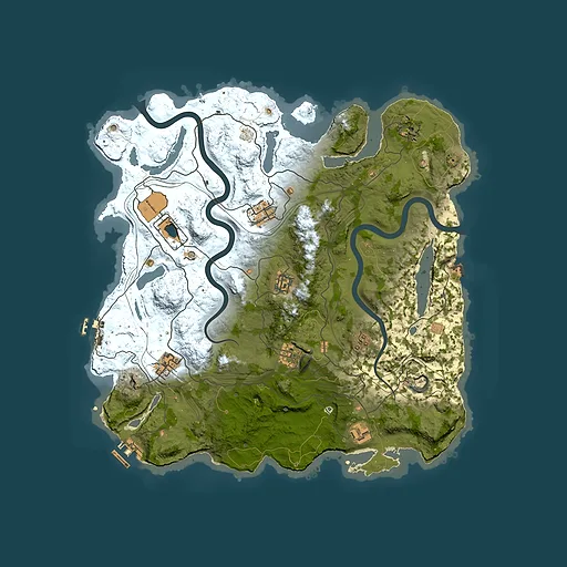 Rust map seed 1273, 3900x3900m top-down preview