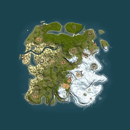 Rust map seed 2020, 3750x3750m top-down preview