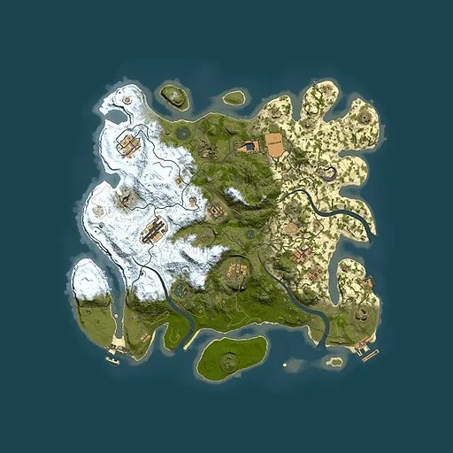 Rust map seed 0, 3700x3700m top-down preview