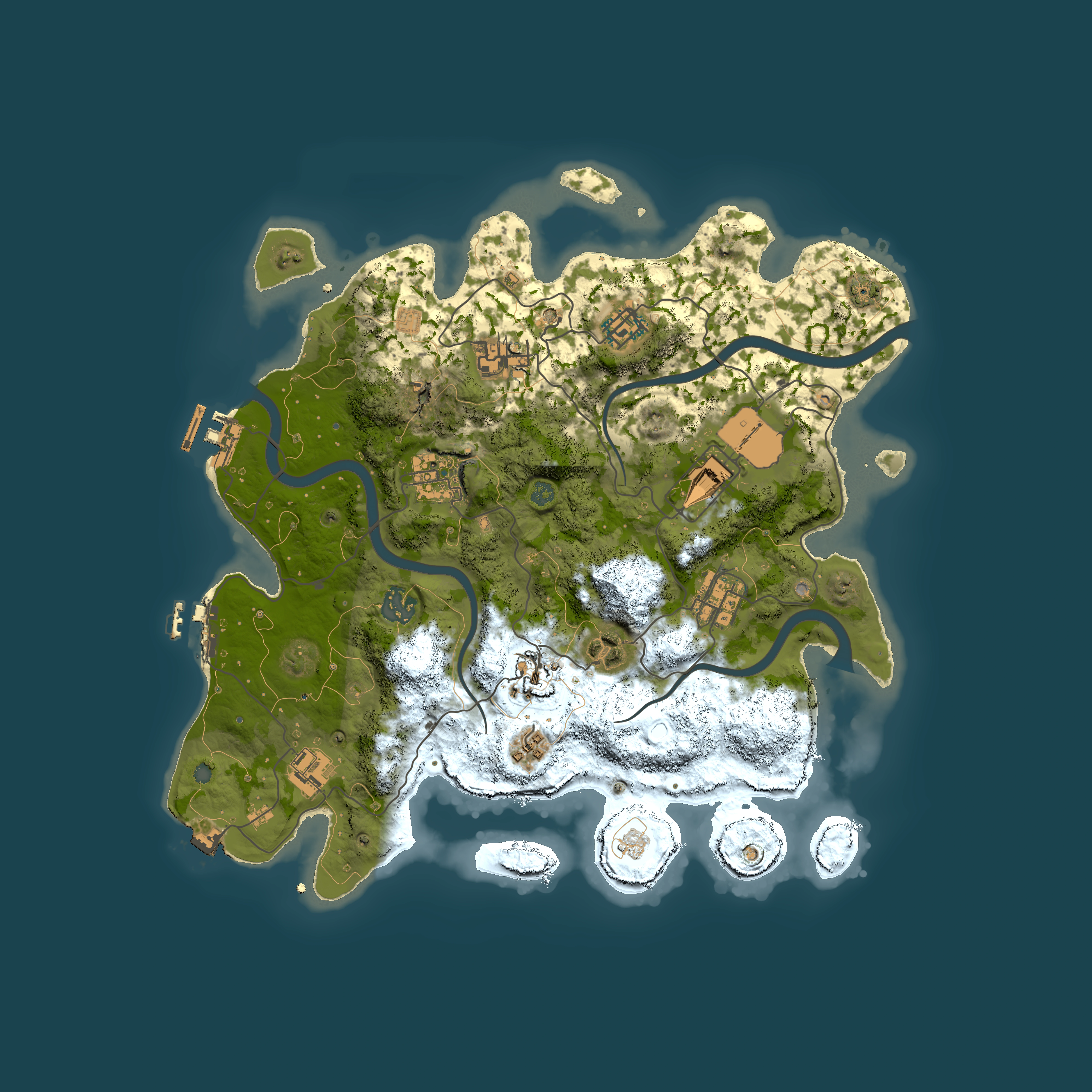 Full top-down render of Rust map seed 297320144, 3500x3500m