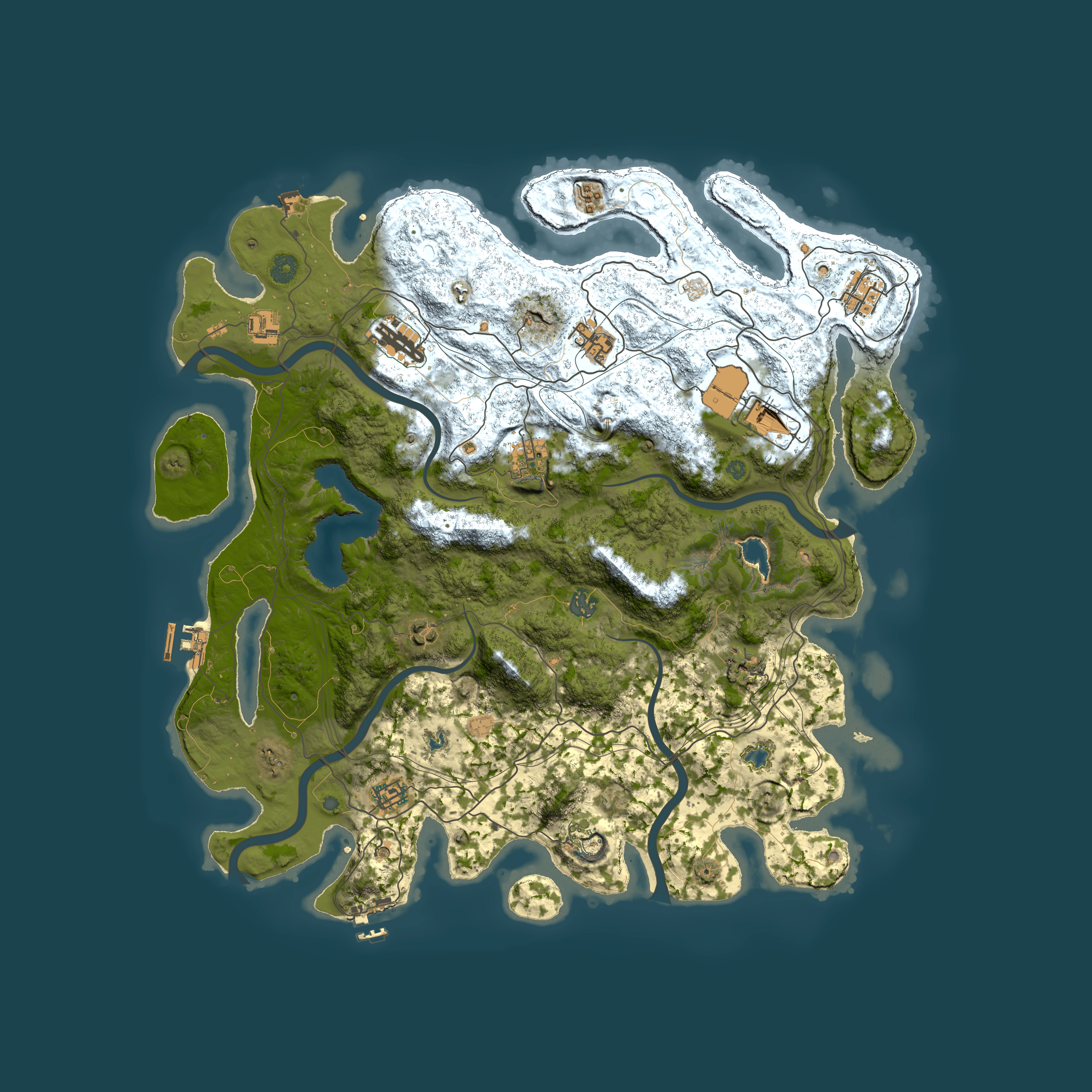 Full top-down render of Rust map seed 1394139198, 4500x4500m