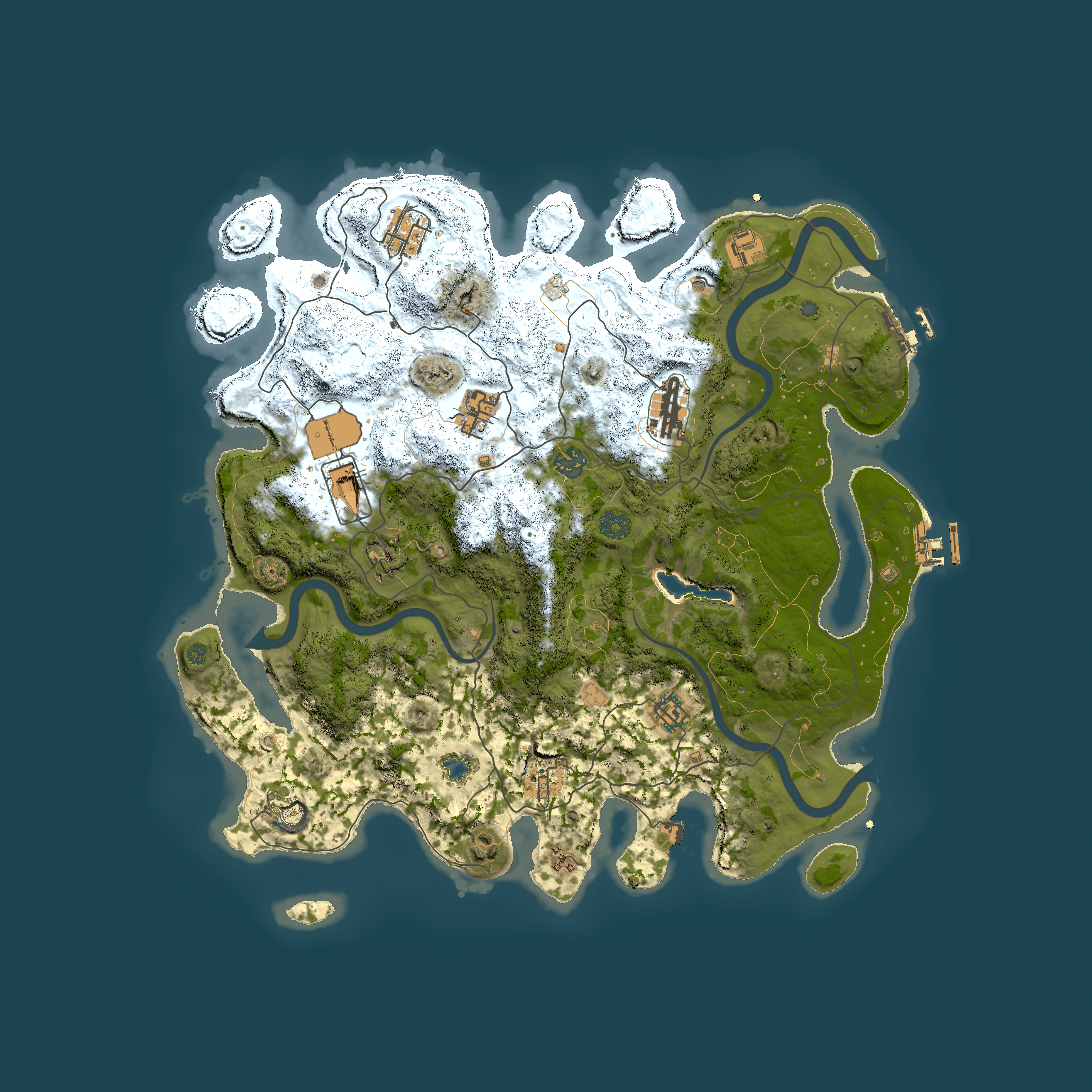 Full top-down render of Rust map seed 14082026, 4100x4100m