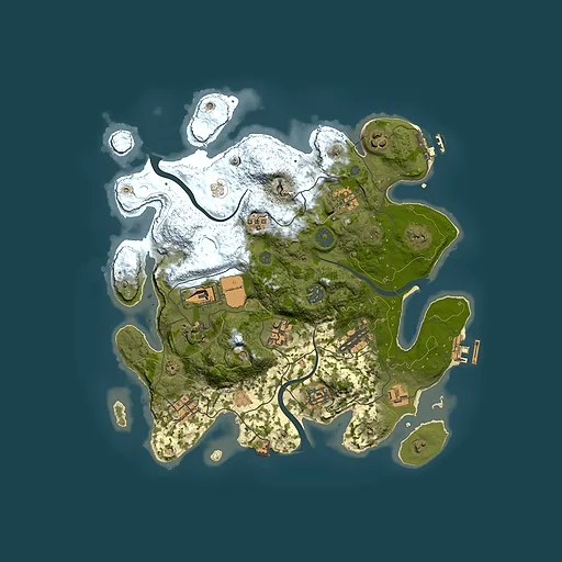 Rust map seed 0, 3500x3500m top-down preview