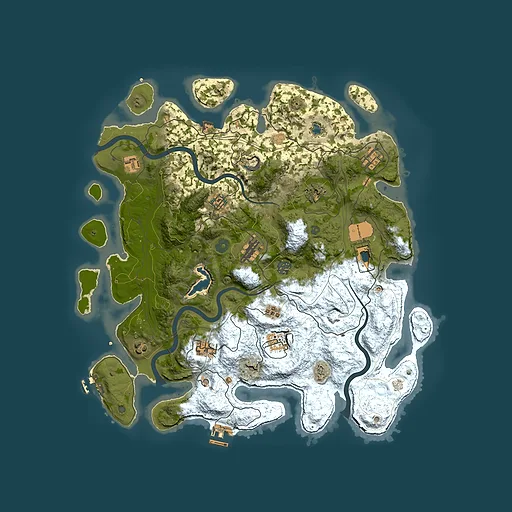 Rust map seed 0, 4250x4250m top-down preview