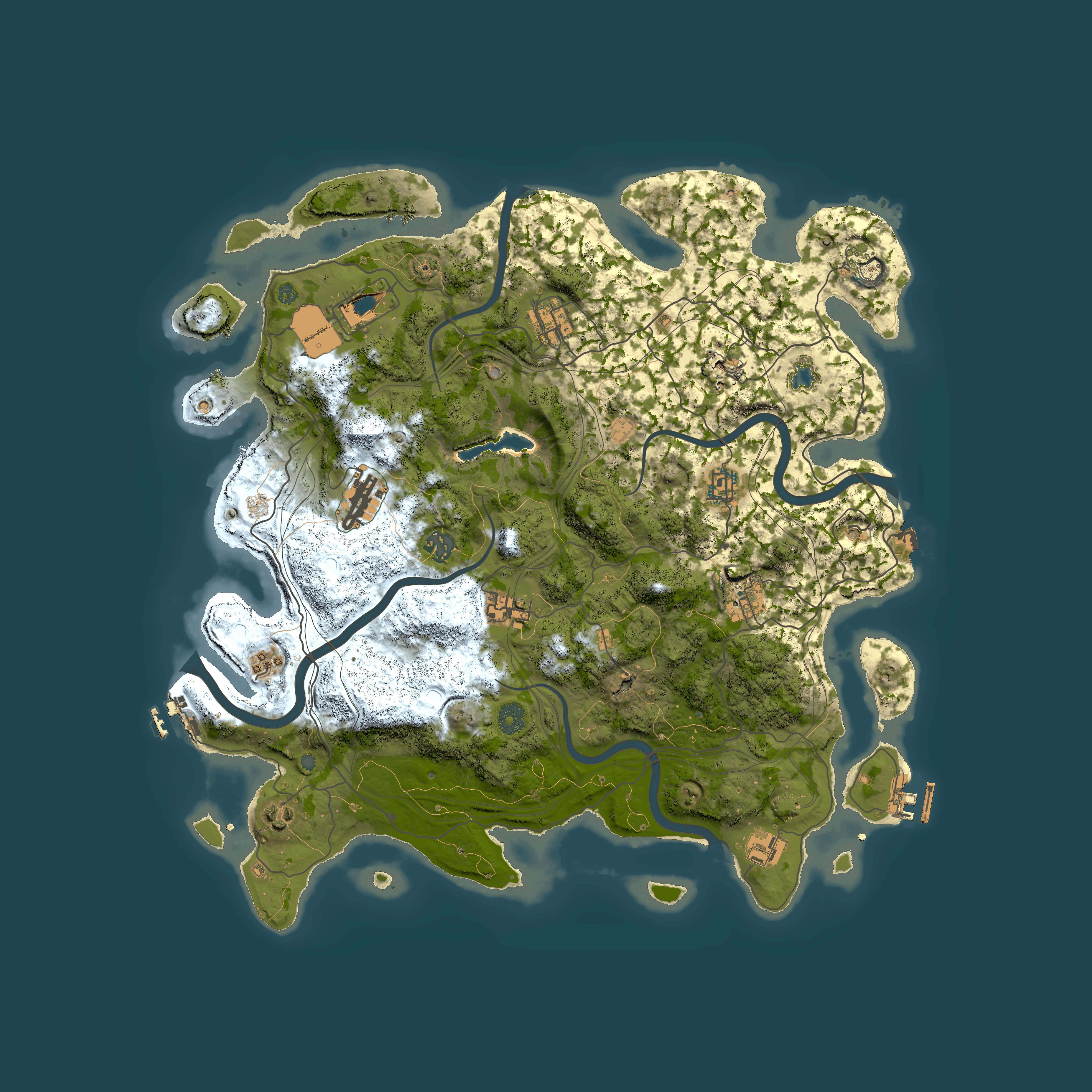 Full top-down render of Rust map seed 0, 4250x4250m