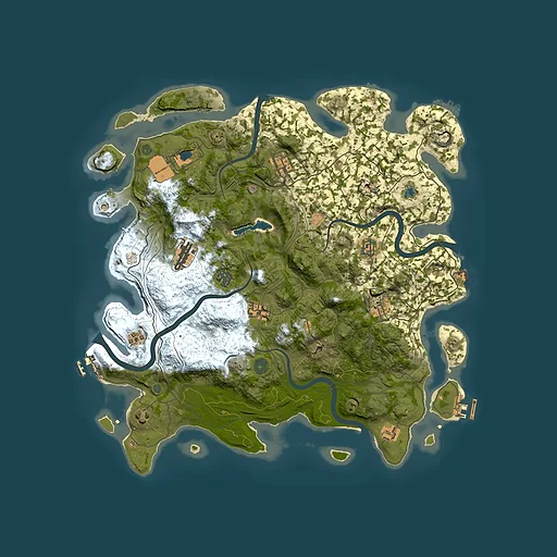Rust map seed 0, 4250x4250m top-down preview