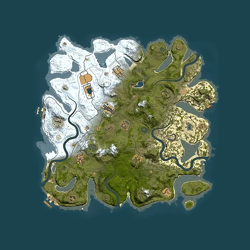 Rust map seed 1, 4200x4200m top-down preview