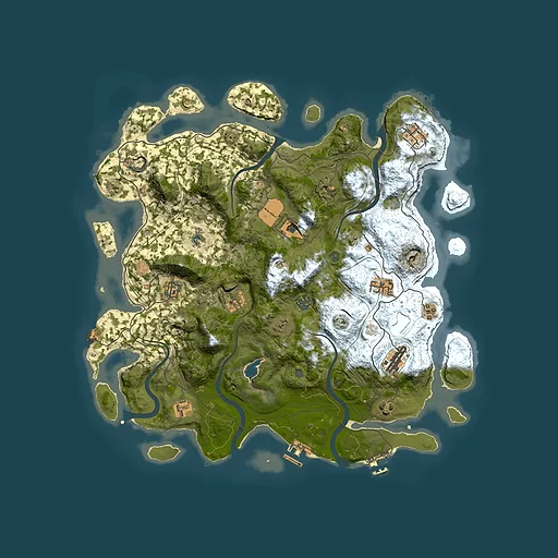 Rust map seed 0, 4250x4250m top-down preview