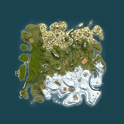 Rust map seed 0, 4250x4250m top-down preview
