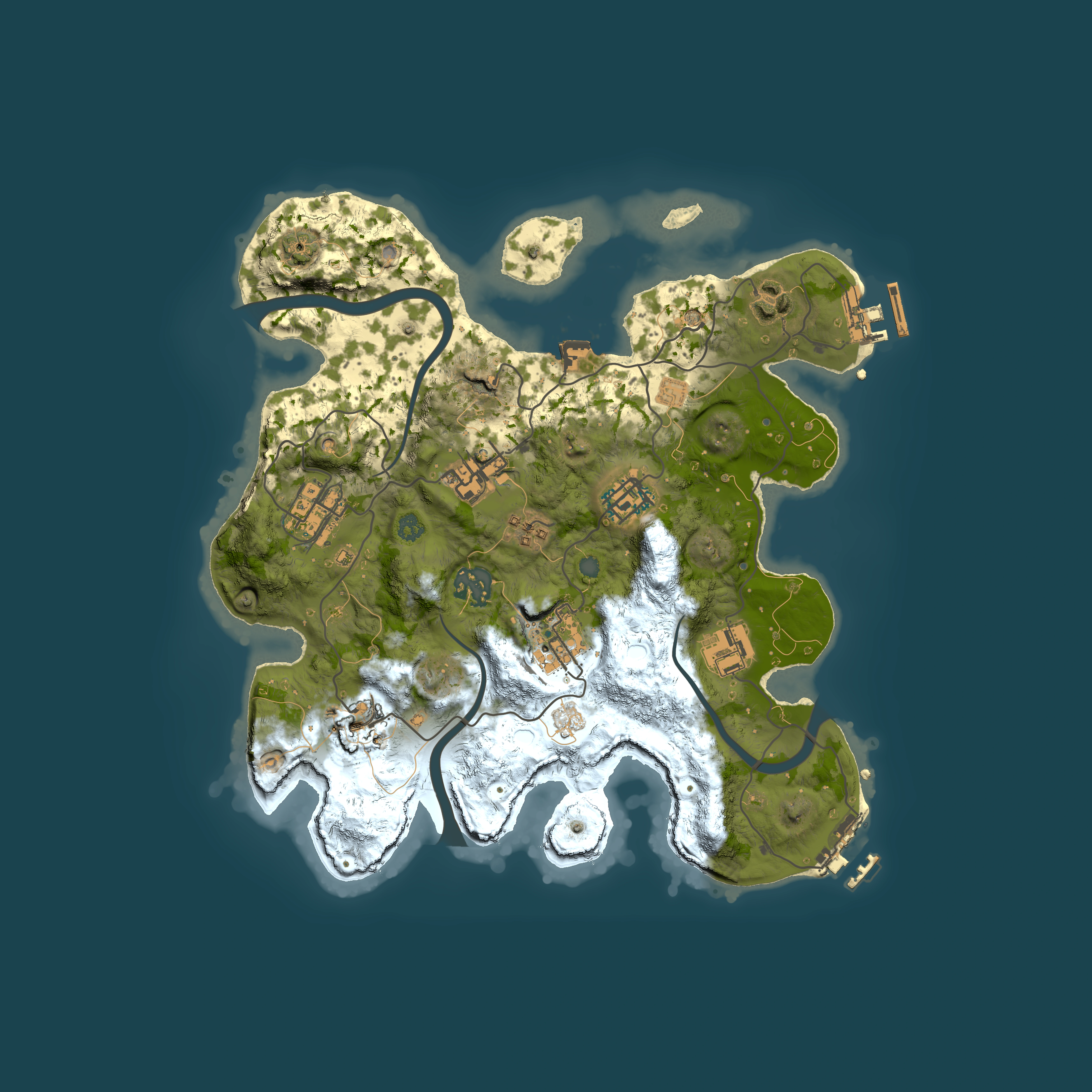 Full top-down render of Rust map seed 533385073, 3000x3000m