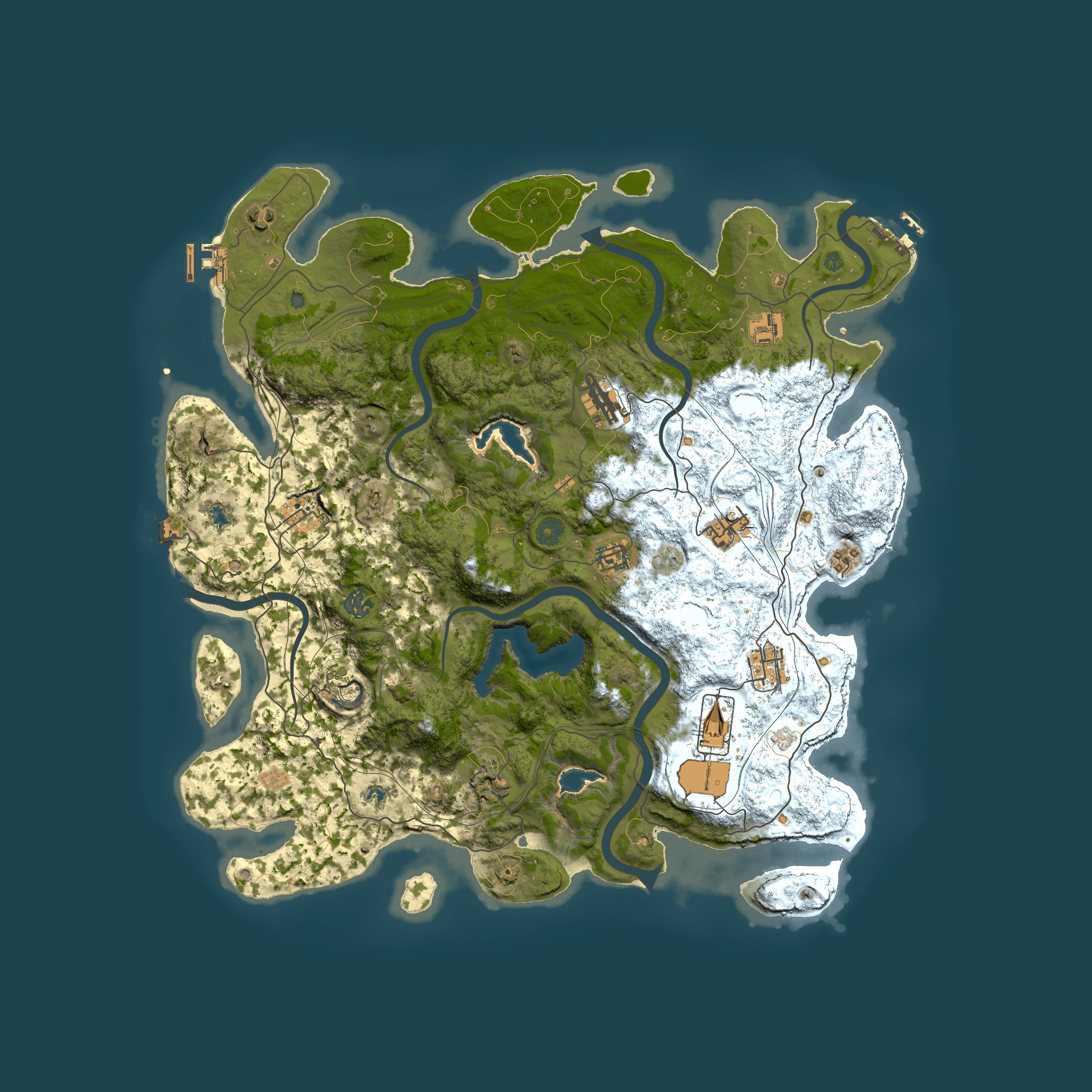 Full top-down render of Rust map seed 407745169, 4500x4500m