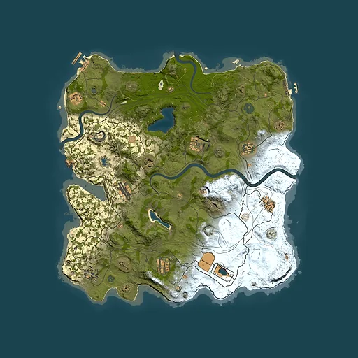 Rust map seed 154732465, 4000x4000m top-down preview