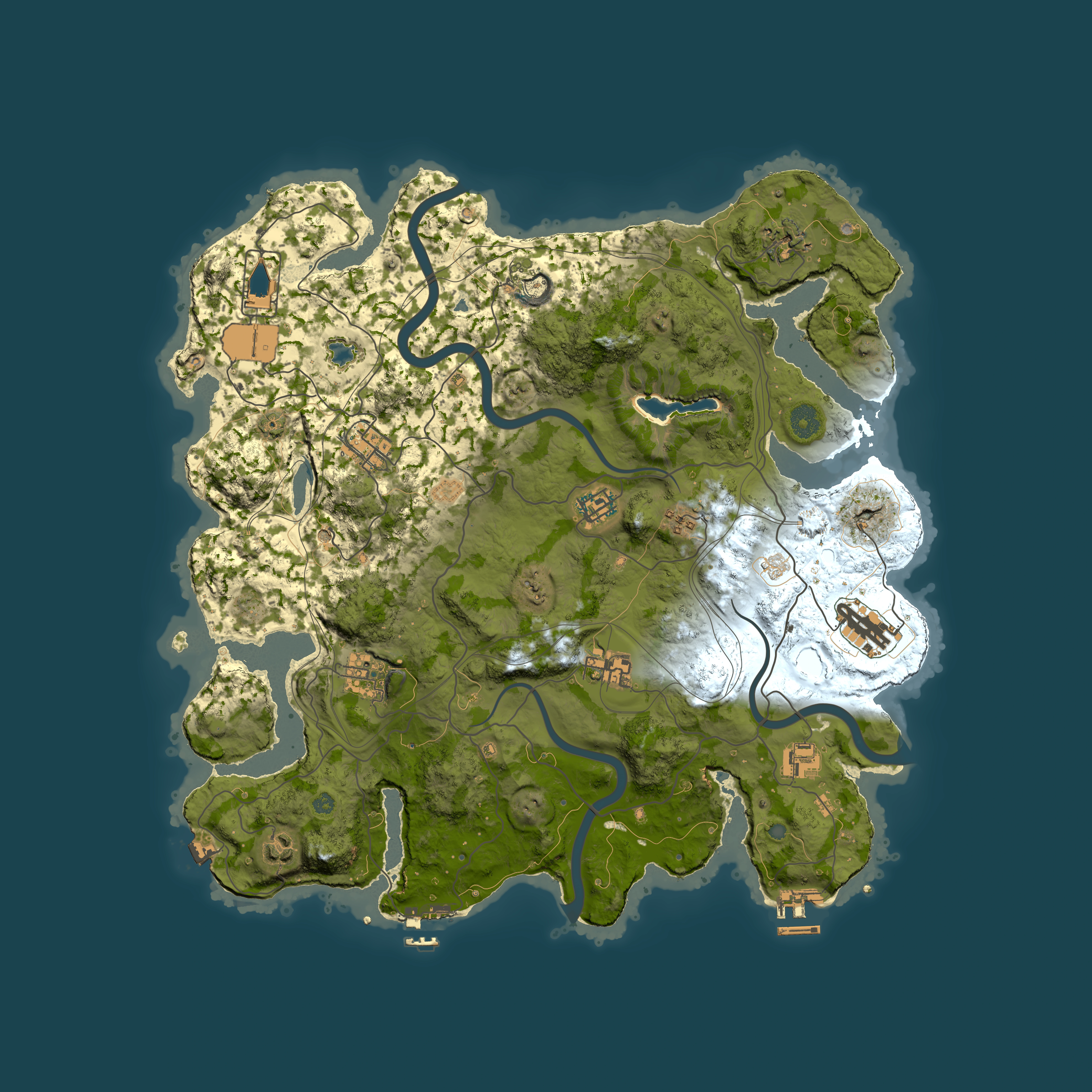 Full top-down render of Rust map seed 1198154565, 4000x4000m