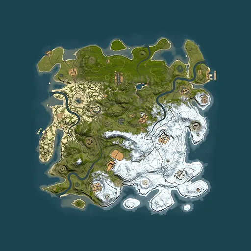 Rust map seed 0, 4250x4250m top-down preview