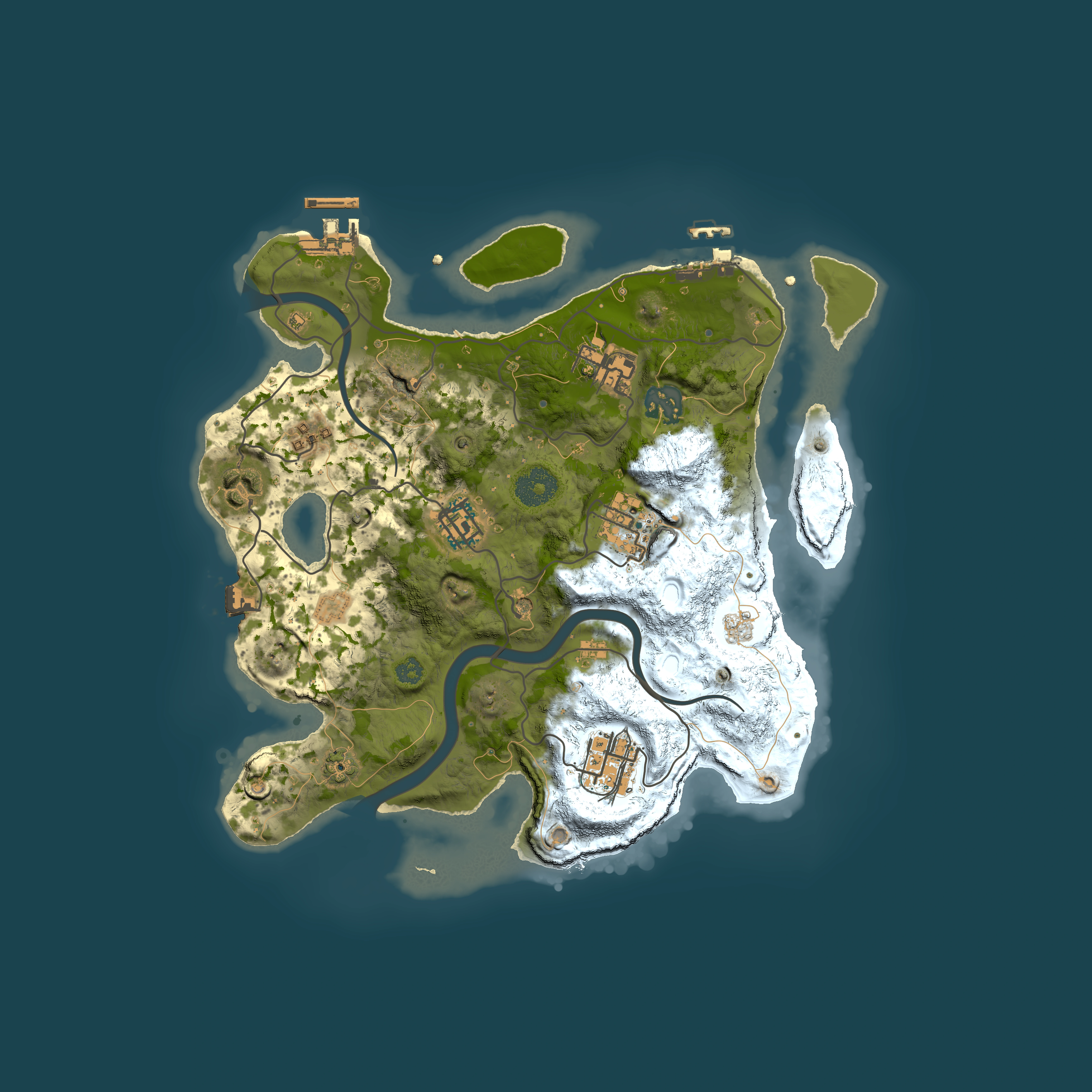 Full top-down render of Rust map seed 2132328800, 3000x3000m