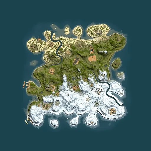 Rust map seed 0, 3800x3800m top-down preview