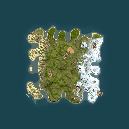 Rust map seed 1337, 3350x3350m top-down preview