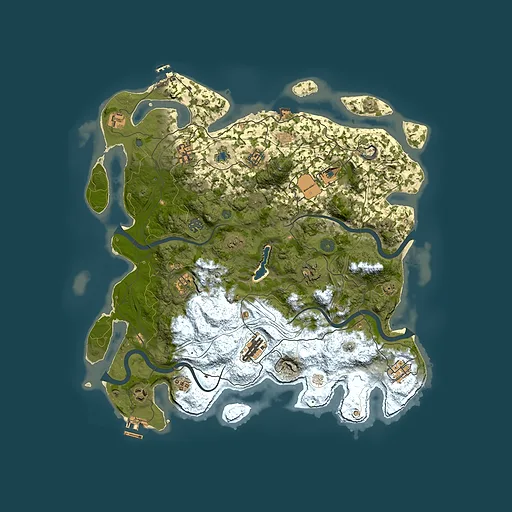 Rust map seed 0, 4250x4250m top-down preview