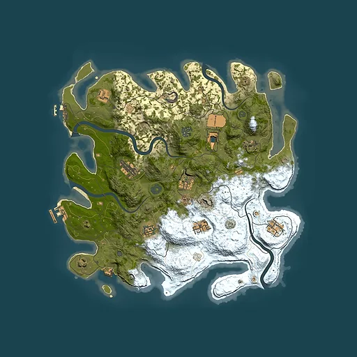 Rust map seed 0, 3900x3900m top-down preview