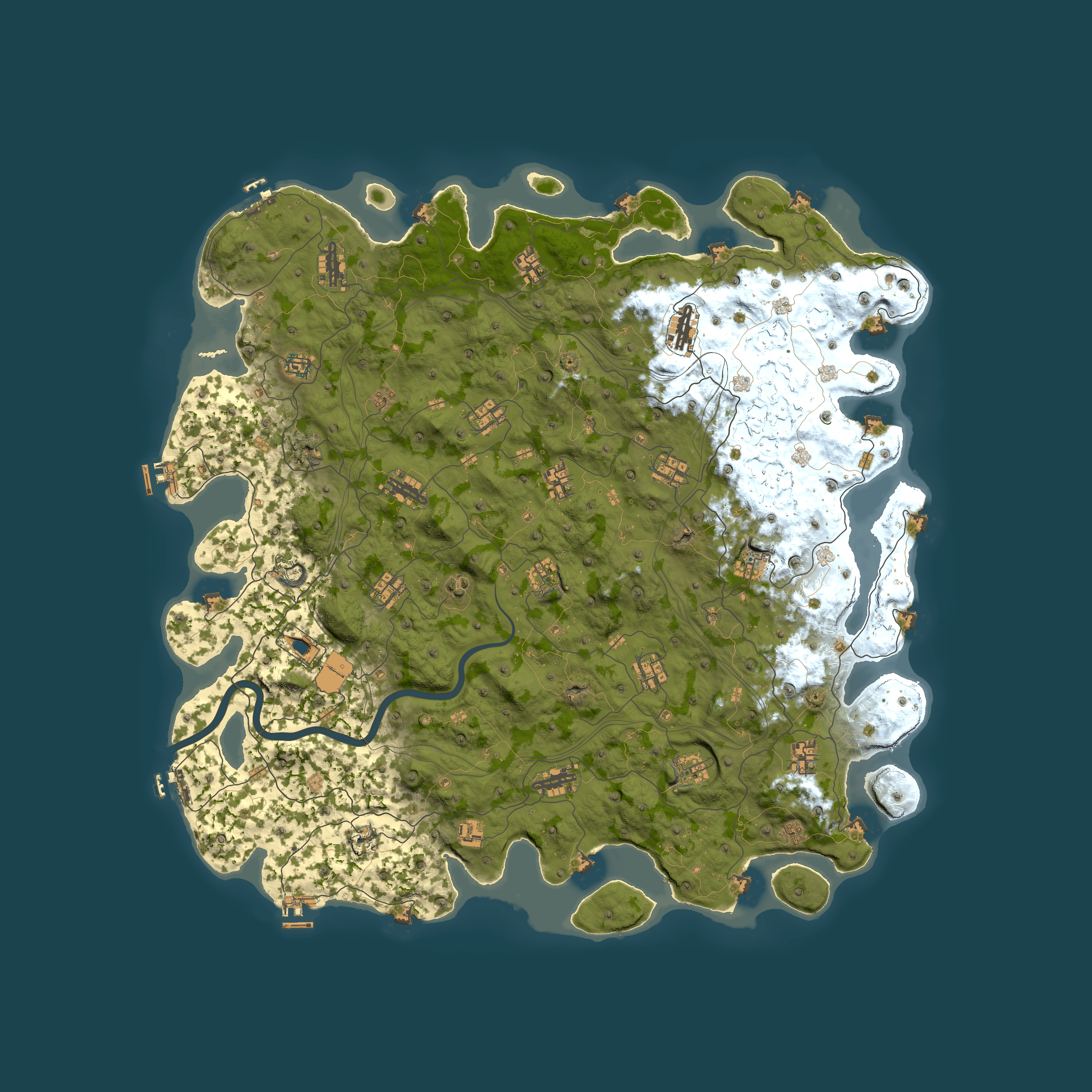 Full top-down render of Rust map seed 1337, 5500x5500m