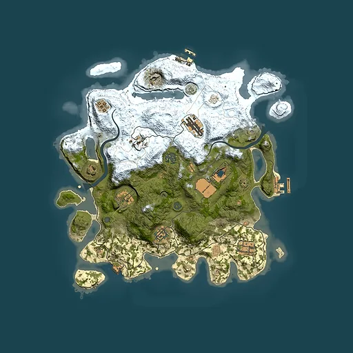 Rust map seed 0, 3500x3500m top-down preview