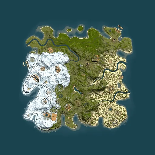 Rust map seed 0, 4250x4250m top-down preview