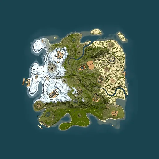 Rust map seed 0, 3500x3500m top-down preview