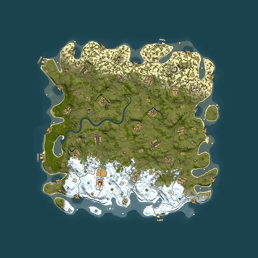 Rust map seed 1719284889, 5000x5000m top-down preview